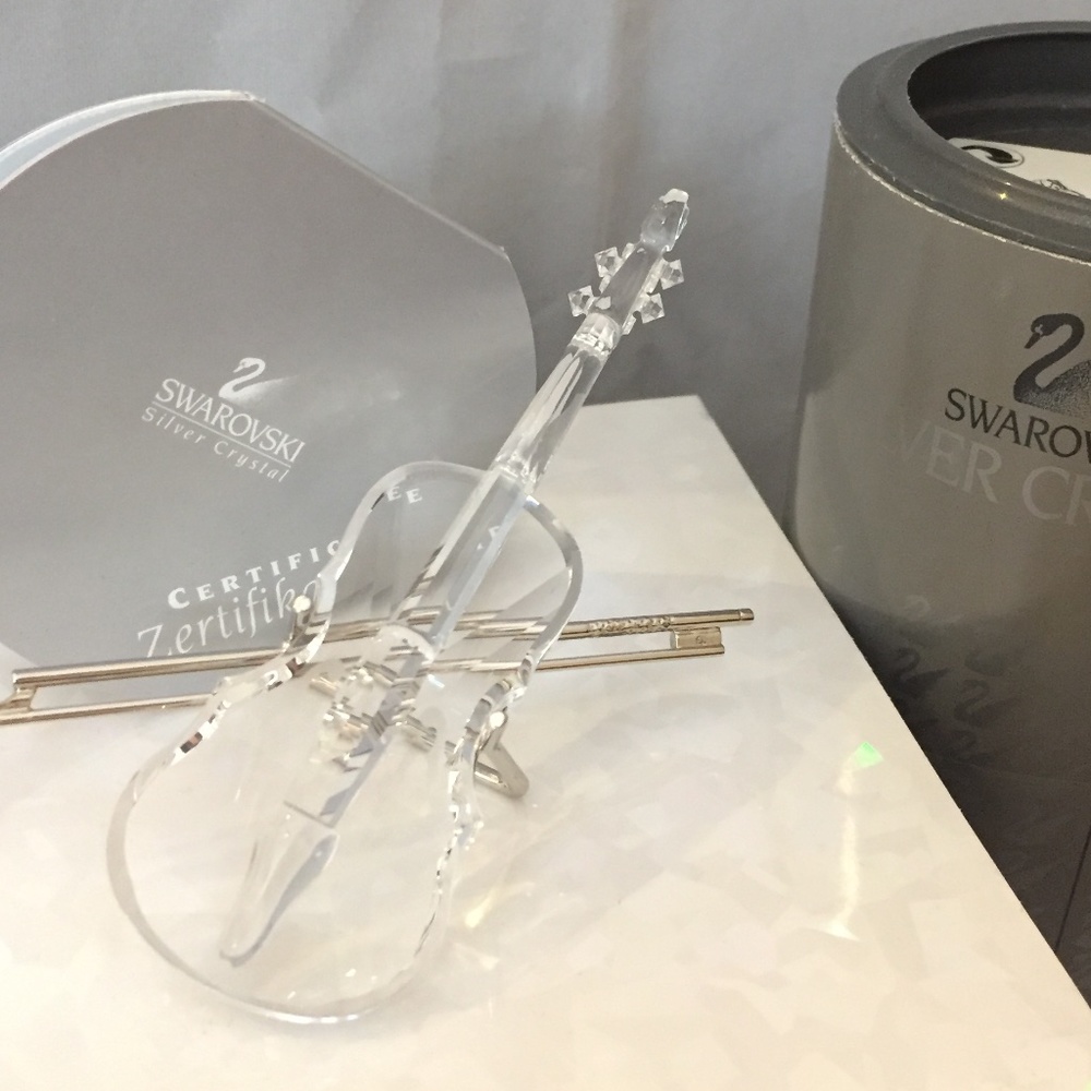 Swarovski Violin & Bow/Stand 1996 Silver CollecNIB